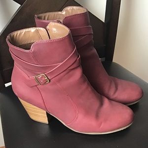 Red ankle boots